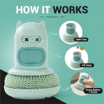 Cartoon Press Dishwashing Brush with Replaceable Sponge Heads Kitchen Pot Cleaner – White