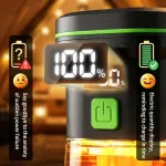 2PCS LY27 Black and Green Compact LED Camping Lantern with Spotlight and Ambient Light, USB-C Rechargeable Outdoor Emergency Tent Light – Digital Battery Display, 7 Lighting Modes, 100m Beam Range & Hanging Hook