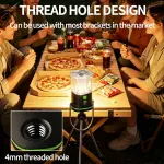 2PCS LY27 Black and Green Compact LED Camping Lantern with Spotlight and Ambient Light, USB-C Rechargeable Outdoor Emergency Tent Light – Digital Battery Display, 7 Lighting Modes, 100m Beam Range & Hanging Hook