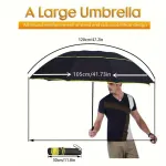 Black Compact 3-Fold Automatic Golf Umbrella (Dia 42 Inch) + Waterproof Thermal Half Shoe Covers (S Size) with Anti Slip Elastic Strap– Windproof & Stainproof Full Body Rain Protection Kit for Golf, Cycling and Outdoor Activities
