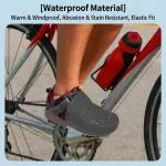 Navy Blue Compact 3-Fold Automatic Golf Umbrella (Dia 42 Inch) + Waterproof Thermal Half Shoe Covers (S Size) with Anti Slip Elastic Strap– Windproof & Stainproof Full Body Rain Protection Kit for Golf, Cycling and Outdoor Activities