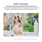 Pet Bath Massage Brush Soft TPR Grooming Brush for Dogs and Cats Adjustable Hand Strap Deshedding Scrubber – Blue