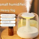 650ML USB Mini Humidifier with Aromatherapy Function, Cool Mist Air Humidifier for Bedroom, Home Office, Quiet Large Mist Output Diffuser with Night Light – White