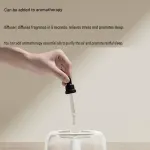 650ML USB Mini Humidifier with Aromatherapy Function, Cool Mist Air Humidifier for Bedroom, Home Office, Quiet Large Mist Output Diffuser with Night Light – White