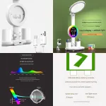 Study Smarter Bundle LED Reading Lamp with Smart Display Pen Holders & Magnetic Countdown Timer – White