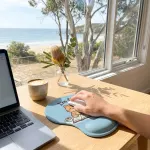 Ergonomic Gel Wrist Support Mouse Pad Cat reading pattern (I’m fine!)  Soft Silicone Wrist Rest Desk Accessory for Office Home Gaming Comfortable Non Slip Ergonomic Computer Use