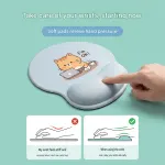 Ergonomic Gel Wrist Support Mouse Pad Cat reading pattern (I’m fine!)  Soft Silicone Wrist Rest Desk Accessory for Office Home Gaming Comfortable Non Slip Ergonomic Computer Use