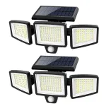 3 Head Adjustable LED Security Light, IP65 All Weather Waterproof Remote Control Garden Lamp