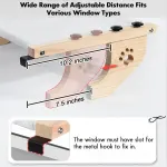 24.4 x 15″ Cat Window Perch Hammock with Removable Washable Fleece Cover – Widely Adjustable Frame to Fit Various Window – Fleece Cover