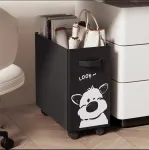 28L Slim Underdesk Storage Bin & Collapsible Laundry Hamper for Office Dorm and Home – Black Dog