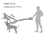 2 Packs No-Tangle Dual Dog Leash Splitter (2.5 x 80 CM) – Heavy Duty Reflective Nylon Bungee Double Dog Coupler