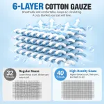 100% Cotton 6-Layer Gauze Summer Blanket & Towel Blanket – Ultra Soft & Breathable Reversible Quilt – Green Chrysanthemums 200 x 240 CM