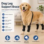 S Size Adjustable Dog Knee Brace set – Include front and hind legs Soft Neoprene Leg Support Sleeve with Elastic Straps, Anti-Lick Recovery Aid for Pets