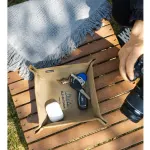 Folding Camping Storage Tray – 600D Oxford Cloth Portable Snap Organizer for Keys and Small Items, Durable Outdoor Travel Accessory – Brown