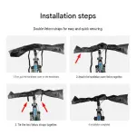 Universal Bicycle Rain Protection Kit – Rollable Black TPE Mudguards & Black Waterproof Handlebar Cover Set for Mountain and Commuter Bikes