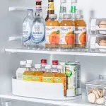360° Rotating Refrigerator Organizer – Clear Oval Milk White for Pantry, Kitchen Countertop, and Cupboard Storage