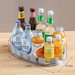 360° Rotating Refrigerator Organizer – Clear Oval Milk White for Pantry, Kitchen Countertop, and Cupboard Storage