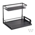 2-Tier Wire Pull Out Cabinet Under Sink Organizer 10.7″x14.2″ Drawer Basket