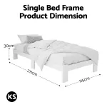 Artiss Bed Frame King Single Size Wooden White JADE