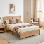 Artiss Single Bed Frame Wooden Bed Base Walnut