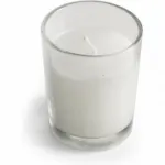 10 White Wax Clear Glass Holder Votive Candle - Wedding Event Centrepiece Table Decoration