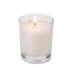 10 White Wax Clear Glass Holder Votive Candle – Wedding Event Centrepiece Table Decoration
