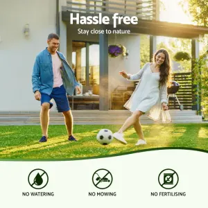 Prime Turf Artificial Grass Turf Rug Fake Grass 2 Rolls 15mm Height 50cm x 2m Indoor Outdoor Synthetic Grass Mat Carpet with Drainage Holes Plastic Plant