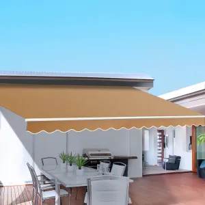 Instahut Retractable Folding Arm Awning Manual Sunshade 4Mx3M
