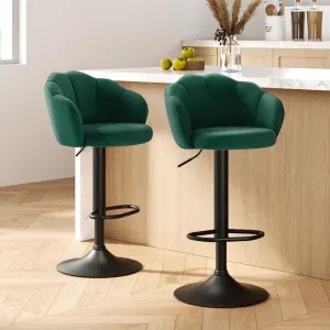 Artiss 2x Bar Stools Gas Lift Velvet