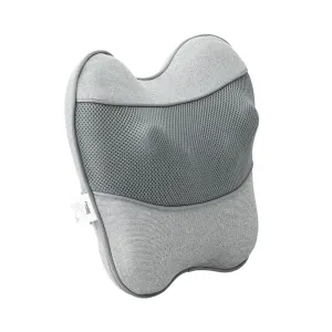 Livemor Back Massager with Heat, USB Neck and Shoulder Massage Pillow, 3-Speed Ergonomic Lumbar Support Cushion for Office Chair, Portable Muscle Relief for Back, Thigh & Calf, Grey