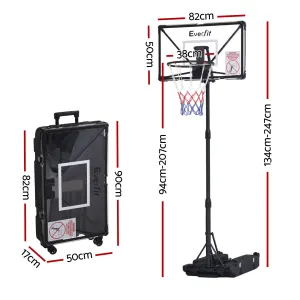 Everfit Foldable Portable Basketball Hoop System Adjustable Full Stand 2.07m