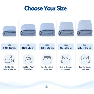 Giselle Cooling Blanket 140cm x 210cm Single Summer Quilt Sleepers Double Sided