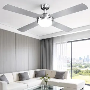 Devanti 52'' Ceiling Fan DC Motor w/Light w/Remote - Silver