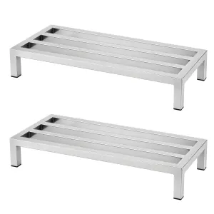 Giantz 60x25cm Dunnage Rack 2-Pack Stainless Steel Kitchen Floor Stand