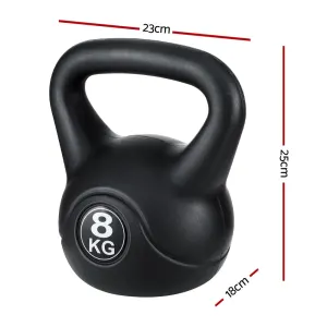 Everfit 8kg Kettlebell Set Weight Lifting Bench Dumbbells Kettle Bell Gym Home