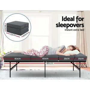 Giselle Bedding Foldable Mattress Folding Foam Bed Floor Mat Grey