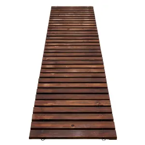 Gardeon 8FT Wooden Garden Pathway Roll-Out Straight Walkway Outdoor Backyard Charcoal Brown