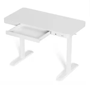 Artiss Standing Desk Motorised Electric Desks Drawer 120CM White