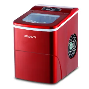Devanti 12kg Ice Maker Machine – Red