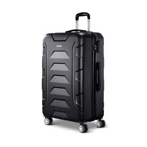 Wanderlite 28 Inch Luggage with TSA Lock Spinner Travel Suitcase Carry On Hard Shell Luggage Case Black