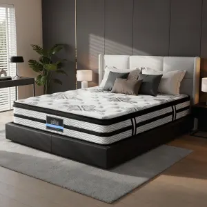 Giselle Bedding 34cm Mattress Euro Top Pocket Spring Queen