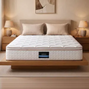 Giselle 30cm Double Spring Mattress Tencel Cover 5-Zone Firm Back Support