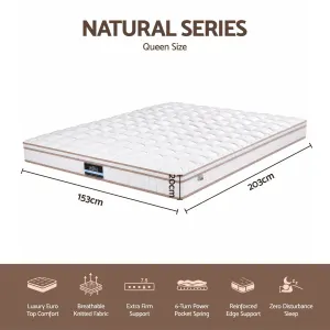 Giselle 20cm Firm Queen Mattress Pocket Spring for Bedroom or Guest Room