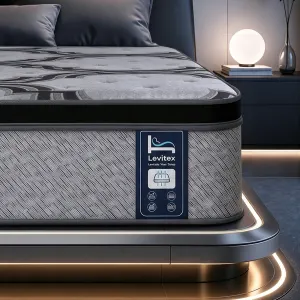 Levitex King Mattress 34 cm 5-Zone Pocket Spring with Latex & Memory Foam or Extra Lumbar & Shoulder Support