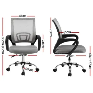 Artiss Mesh Office Chair Mid Back Grey