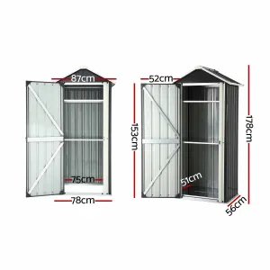 Gardeon Outdoor Storage Cabinet Garden Shed Steel Tool Lockable Cupboard Adjustable Shelves