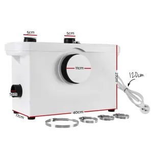 Giantz Macerator Sewerage Pump Waste Water Marine Toilet Disposal Laundry Unit