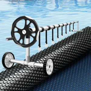 Aqua Buddy Pool Cover 600 Micron 8x4.2m w/ Roller 5.55m Swimming Pools Black Solar Blanket