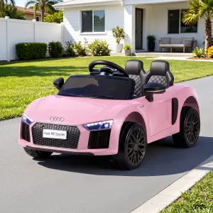 Ride On Car Licensed Audi R8 12V Electric Car for Kids Battery – Pink
