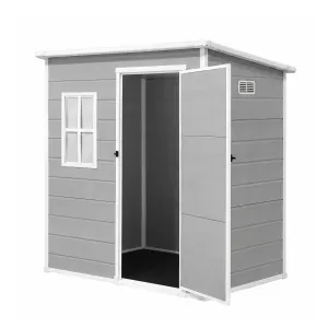 Giantz Garden Shed Outdoor Storage Box 1.87×1.28M Resin Tool Shed Backyard Grey